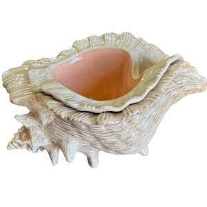 Vintage Atlantic Mold Conch Shell Planter Self Watering Planter Pot
